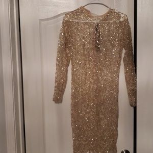 Angel Brinks Gold Lace All Start Event Dress